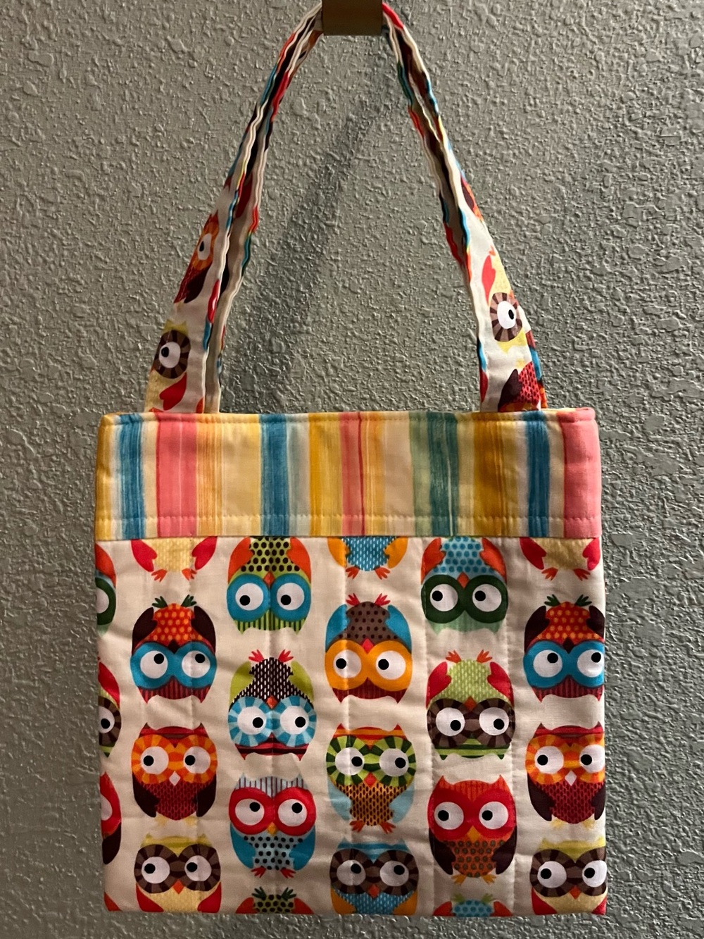 Kids Multicolor Owl Print Tote Bag